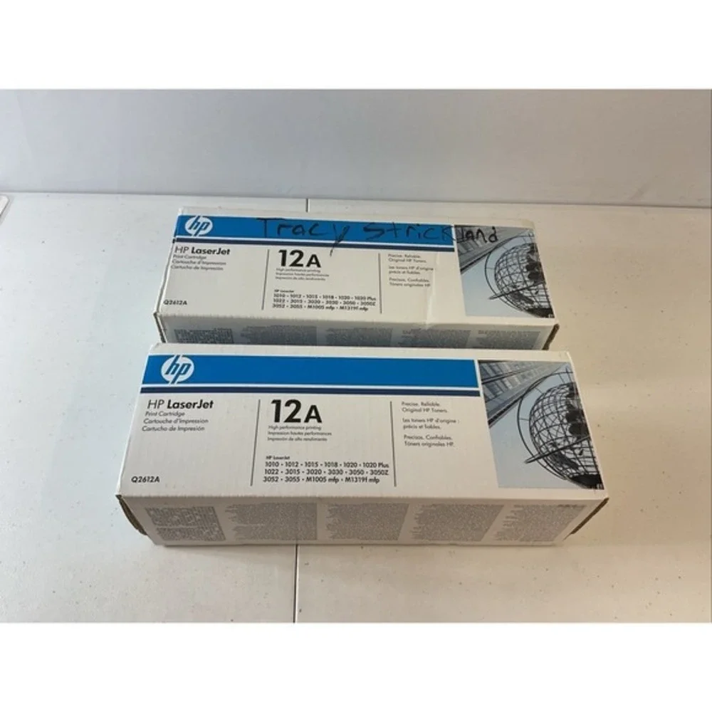 HP 12A Q2612A BLACK Toner Print Laserjet Cartridges New OEM (Lot of 2)